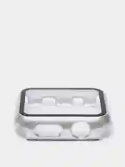 Серебряный бампер с защитным стеклом для Apple Watch 38/40/42/44 mm