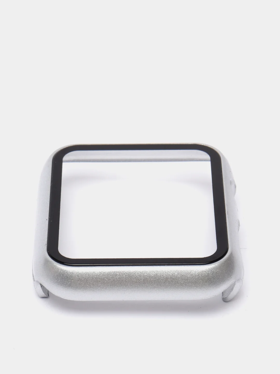 Серебряный бампер с защитным стеклом для Apple Watch 38/40/42/44 mm
