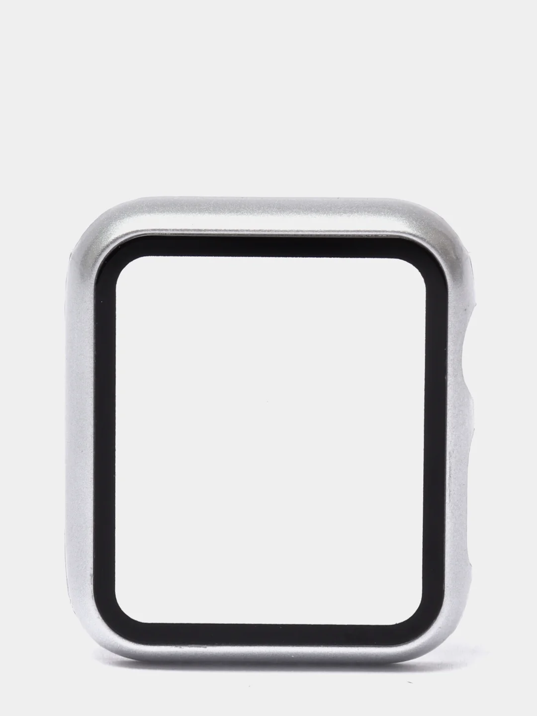 Серебряный бампер с защитным стеклом для Apple Watch 38/40/42/44 mm