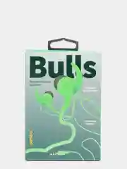 Зеленый наушники Perfeo Bulls, тканевый провод, Внутриканальные