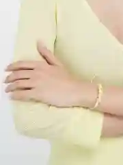 Желтый браслеты женские с акриловыми бусинами/ ручное плетение