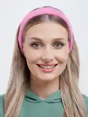 Розовый повязка на голову спортивная махровая