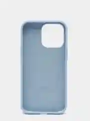 Голубой чехол для iPhone 13 Pro (6.1") Silicone, закрытый низ, с логотипом