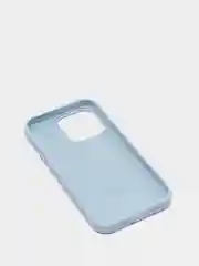 Голубой чехол для iPhone 13 Pro (6.1") Silicone, закрытый низ, с логотипом