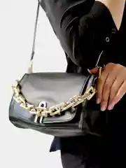 Черный женская сумка из экокожи