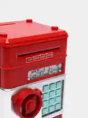 Копилка сейф, детская, красная, большая 19 см
