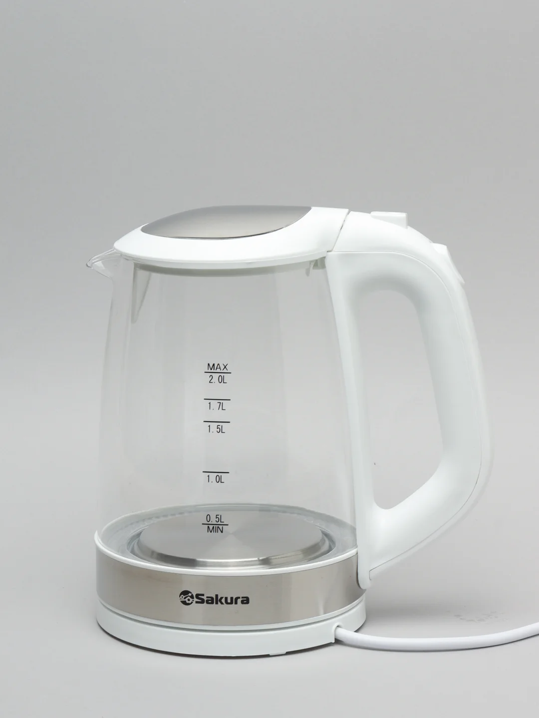 Белый чайник электрический Sakura SA-2731W, 1850-2200 Вт