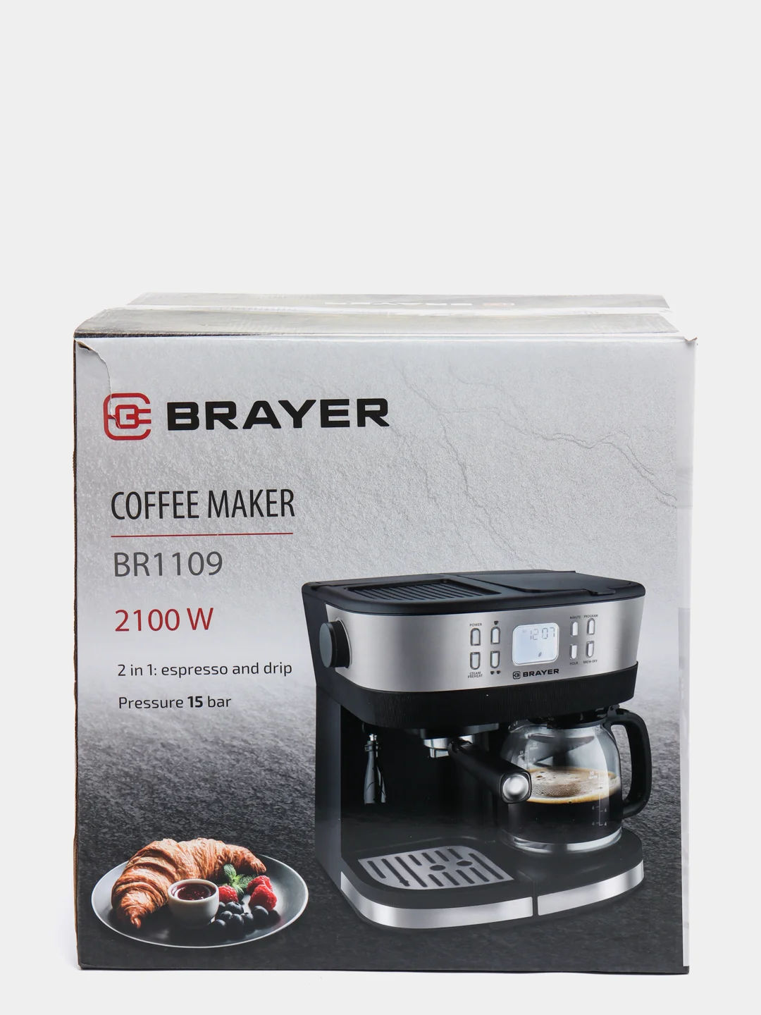 Кофеварка BRAYER 2 в 1 BR1109 эспрессо и капельная 15 бар
