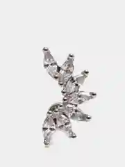 Бежевый меланж микросерьга ( пирсинг ) "Silver" со стержнем из нержавеющей стали