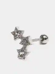 Серебряный микросерьга ( пирсинг ) "Silver" со стержнем из нержавеющей стали