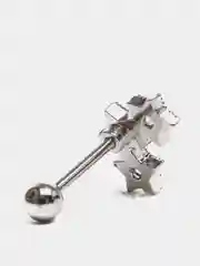 Серебряный микросерьга ( пирсинг ) "Silver" со стержнем из нержавеющей стали