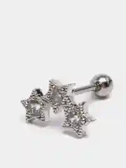 Серебряный микросерьга ( пирсинг ) "Silver" со стержнем из нержавеющей стали