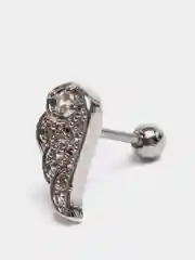 Серый микросерьга ( пирсинг ) "Silver" со стержнем из нержавеющей стали