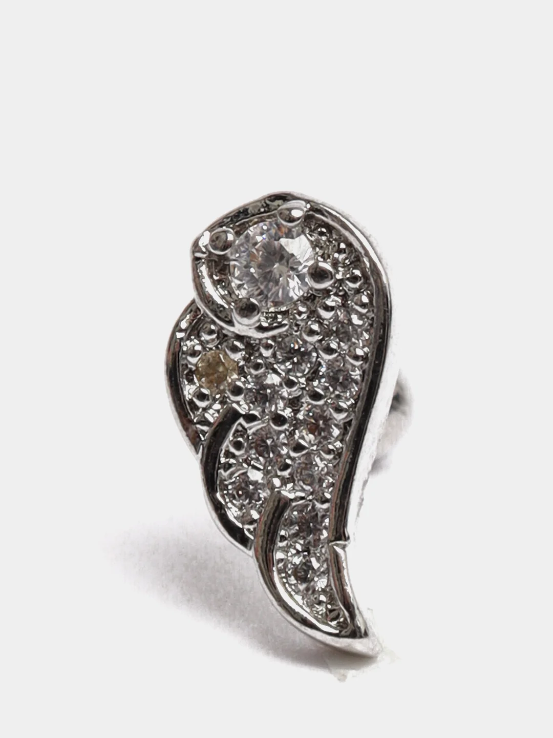 Серый микросерьга ( пирсинг ) "Silver" со стержнем из нержавеющей стали