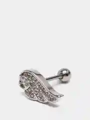 Серый микросерьга ( пирсинг ) "Silver" со стержнем из нержавеющей стали
