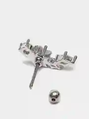 Серый металлик микросерьга ( пирсинг ) "Silver" со стержнем из нержавеющей стали