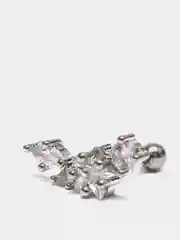 Серый металлик микросерьга ( пирсинг ) "Silver" со стержнем из нержавеющей стали