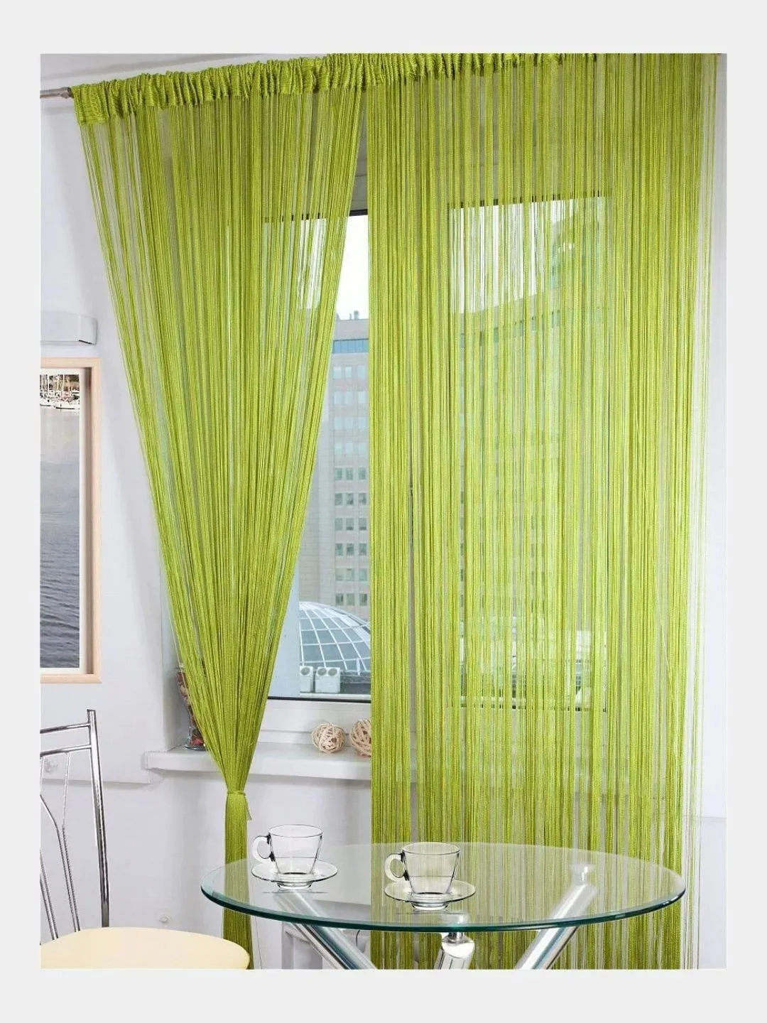 Салатовый нитяная штора, 300*300 см