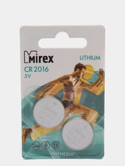 Батарейка литиевая CR 2016 3V Mirex, 2 шт
