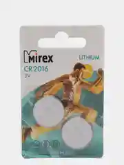 Батарейка литиевая CR 2016 3V Mirex, 2 шт