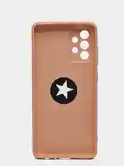 Бежевый чехол Samsung Galaxy A72, Самсунг Галакси А72 силиконовый магнитный с кольцом