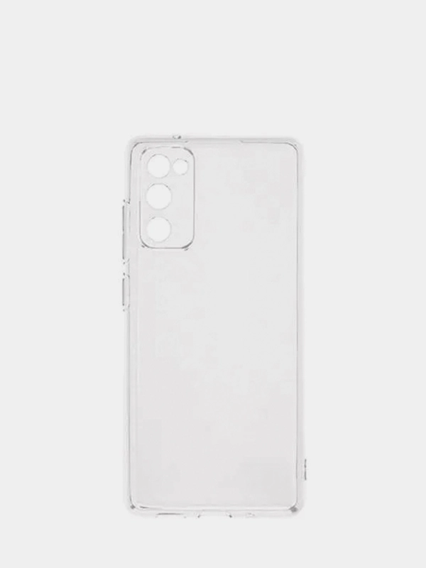 Силиконовый чехол Samsung Galaxy S20 FE (G780F), прозрачный, с защитой камеры