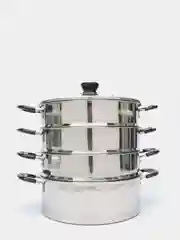 Серебряный мантоварка Sakura SA-663, 3 яруса, 14,5 л, 24 см