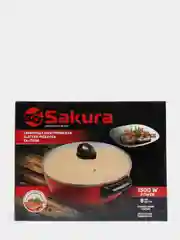 Красный электросковорода Sakura SA-7709R, 30*8 см