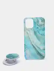 Лесной зеленый мраморный чехол для айфон iPhone 12 Mini, c попсокетом