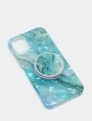 Лесной зеленый мраморный чехол для айфон iPhone 12 Mini, c попсокетом