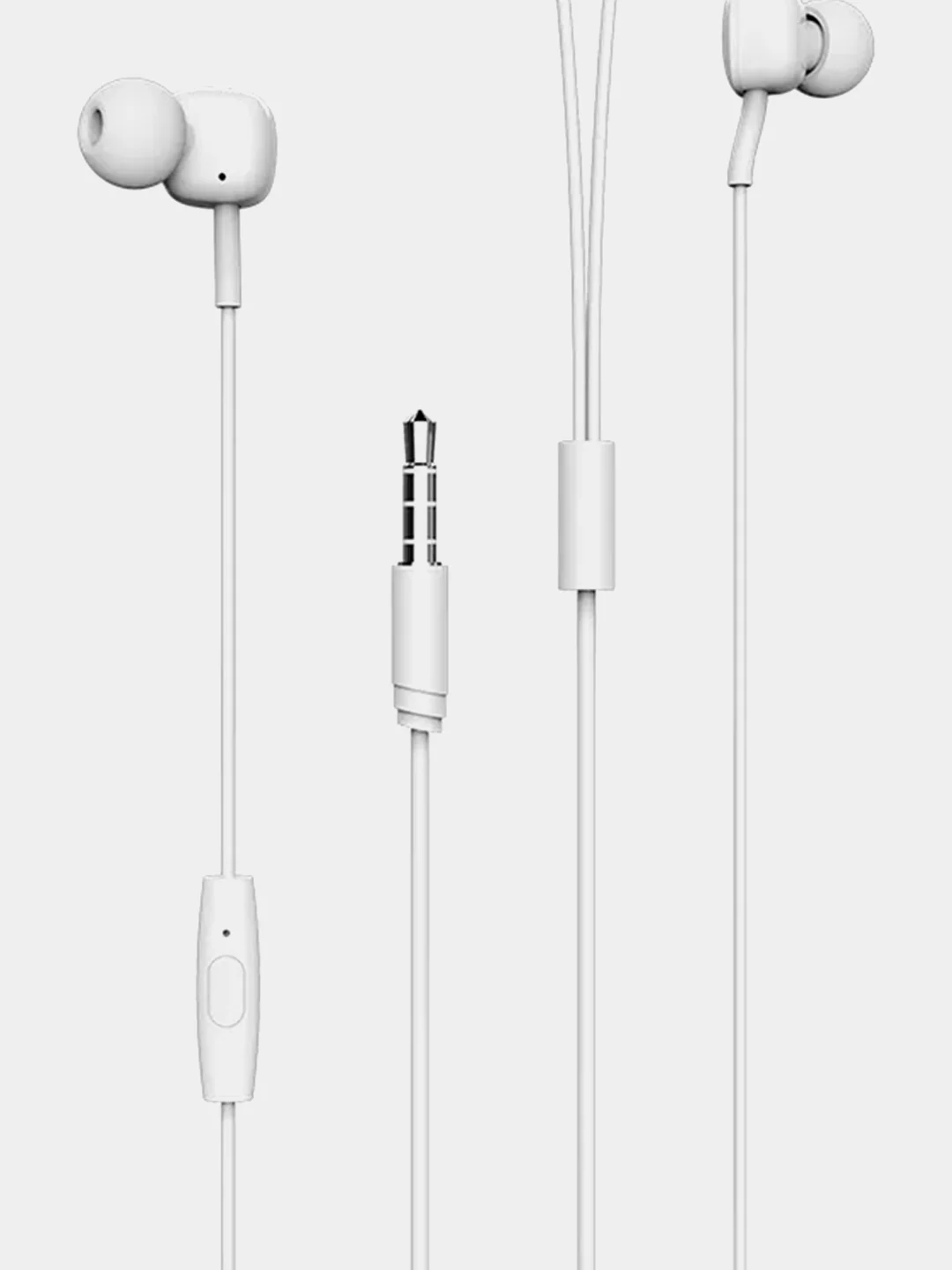 Белый наушники проводные с микрофоном Borofone BM34 / jack 3,5 мм / для айфон и андроид