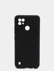 Накладка силиконовая для Realme C21 черная матовая с защитой камеры