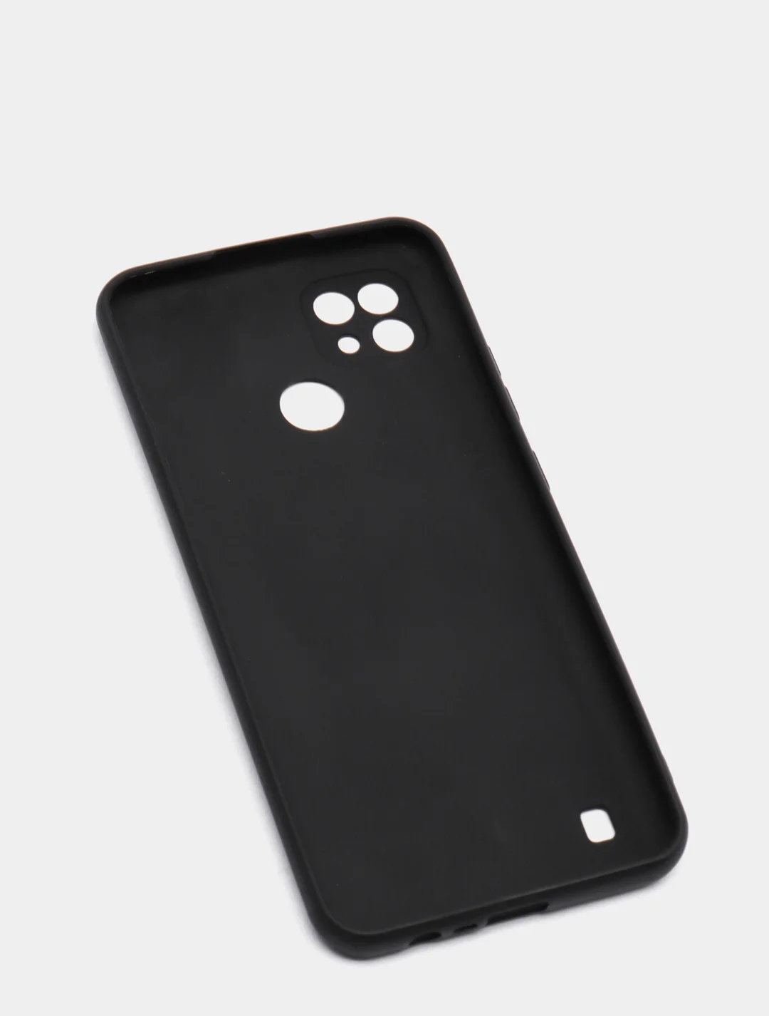 Накладка силиконовая для Realme C21 черная матовая с защитой камеры