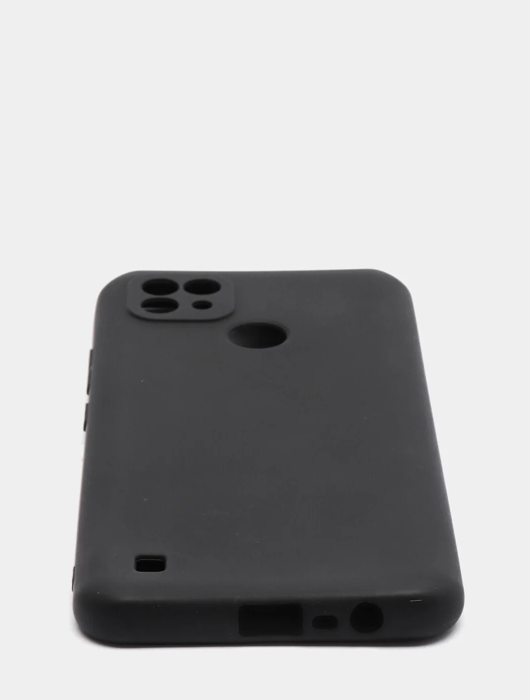 Накладка силиконовая для Realme C21 черная матовая с защитой камеры