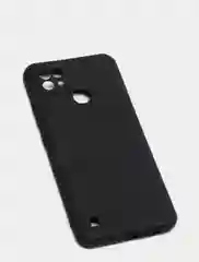 Накладка силиконовая для Realme C21 черная матовая с защитой камеры