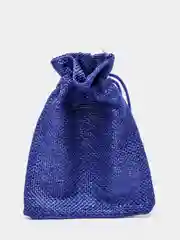 Синий льняной подарочный мешочек
