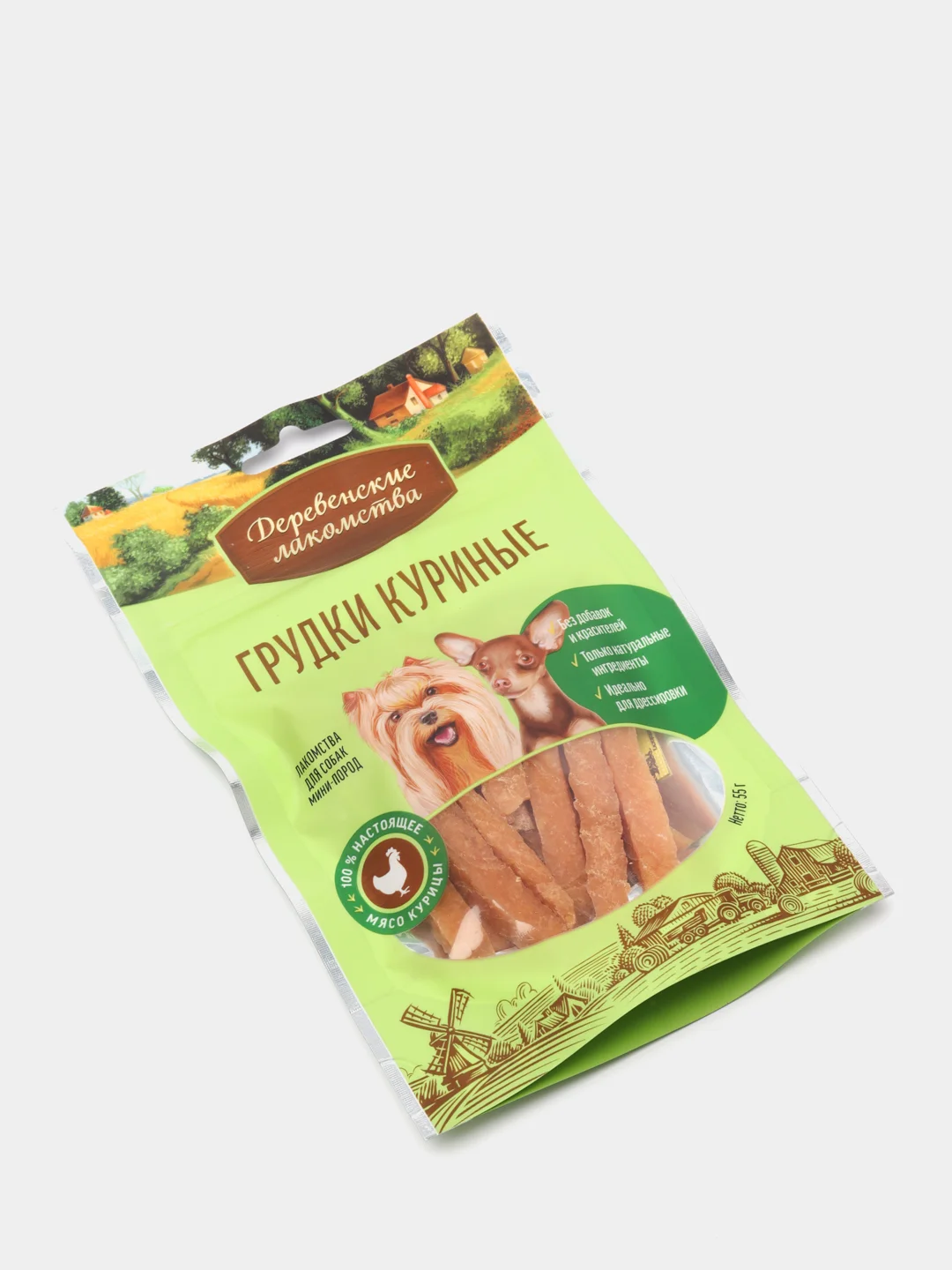 Грудки куриные "Деревенские лакомства" для собак мини-пород, 55 г