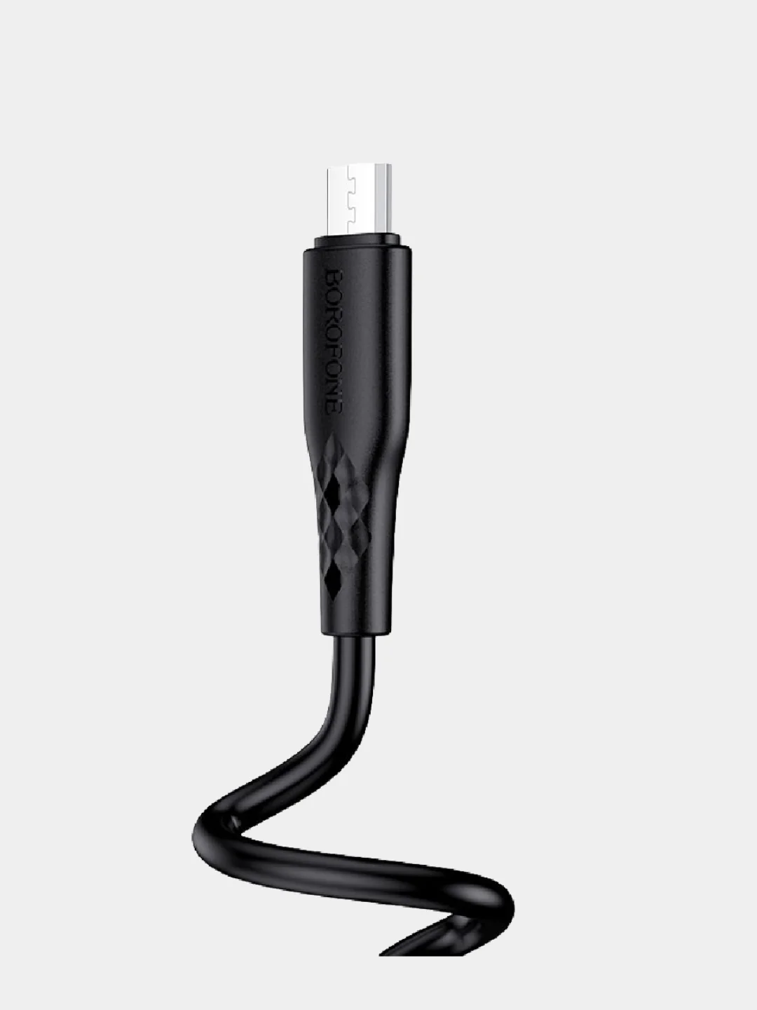 Черный кабель Type-C, MicroUSB зарядка для айфон Borofone BX48, для зарядки тэпси теэпси андройд