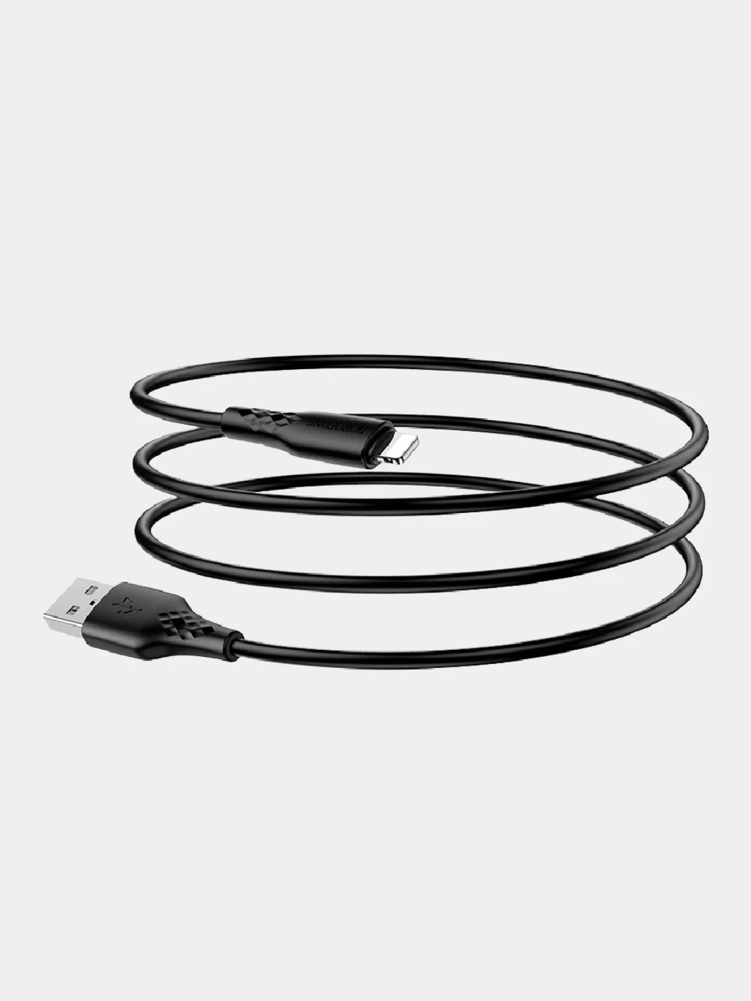 Черный кабель Type-C, MicroUSB зарядка для айфон Borofone BX48, для зарядки тэпси теэпси андройд