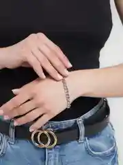 Серебряный браслет - цепь на руку, женский