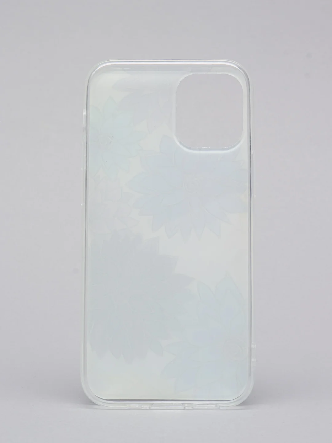 Белый чехол для iPhone 12/12 Pro/12 Mini с цветочным узором, блестки