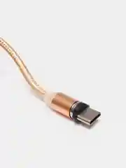 Золотой кабель для зарядки, 2.1A + магнитный коннектор, Lightning, Type-C, Micro USB, 1 метр