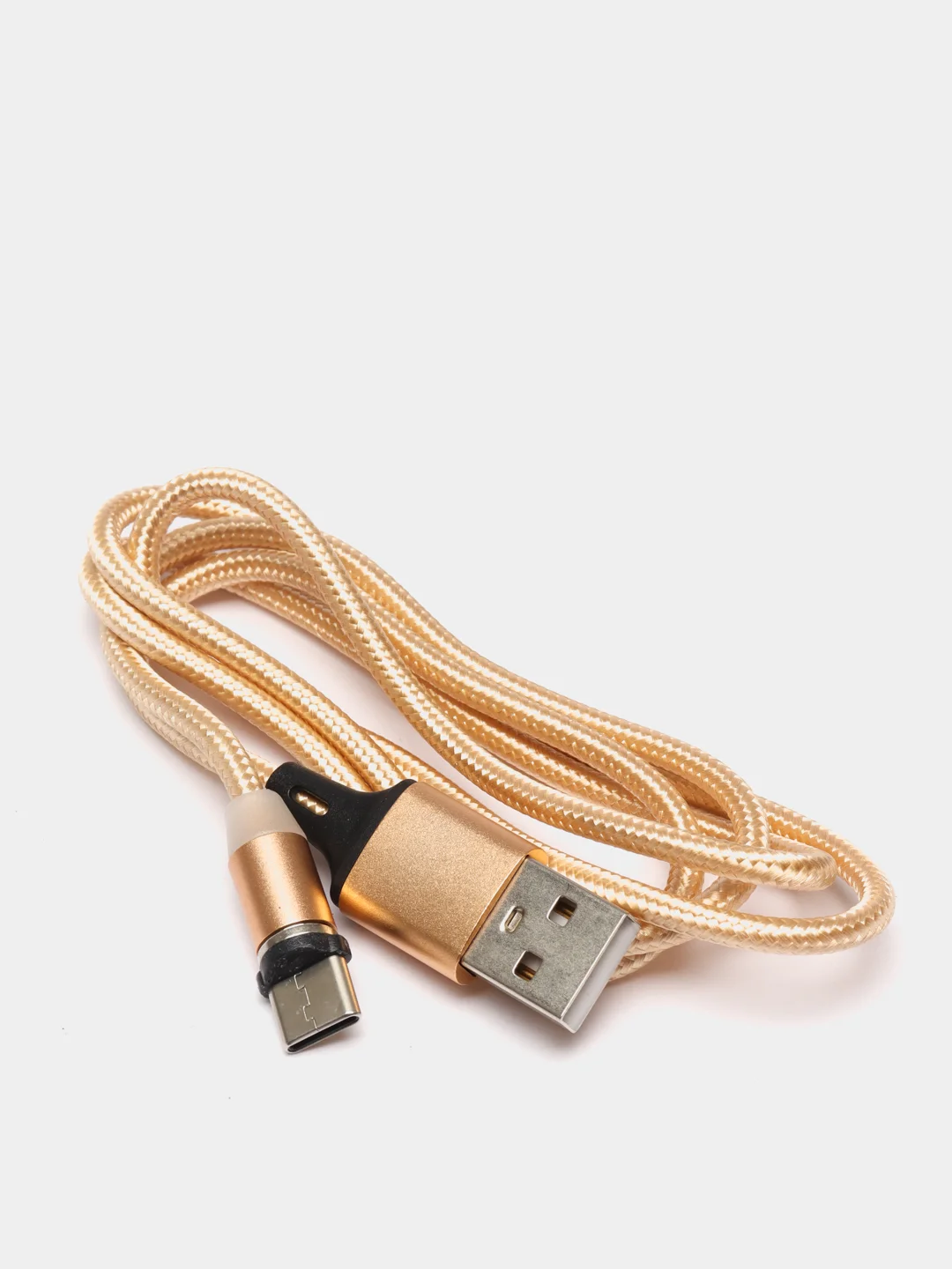 Золотой кабель для зарядки, 2.1A + магнитный коннектор, Lightning, Type-C, Micro USB, 1 метр