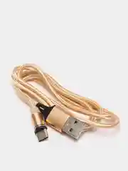 Золотой кабель для зарядки, 2.1A + магнитный коннектор, Lightning, Type-C, Micro USB, 1 метр