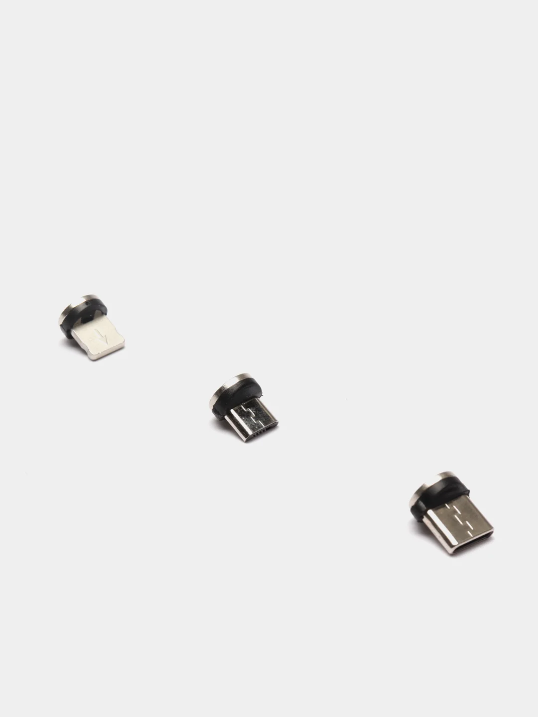 Серебряный магнитный кабель для зарядки Type-C, Lightning (Apple), Micro USB