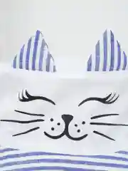 Синий детская панама для девочек с ушками,хлопковая летняя шляпа с принтом Кошка
