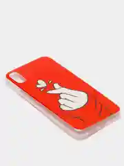 Красный чехол Apple iPhone XR силиконовый с рисунком