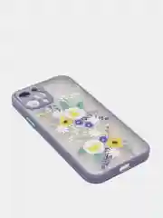 Бирюзовый чехол "Flowers" для iPhone, на айфон 7/8 11 12 Plus XS XR X Pro