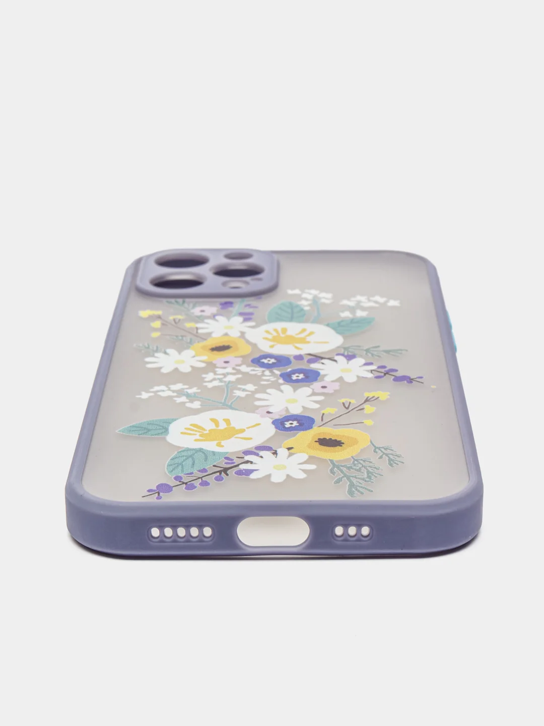 Бирюзовый чехол "Flowers" для iPhone, на айфон 7/8 11 12 Plus XS XR X Pro