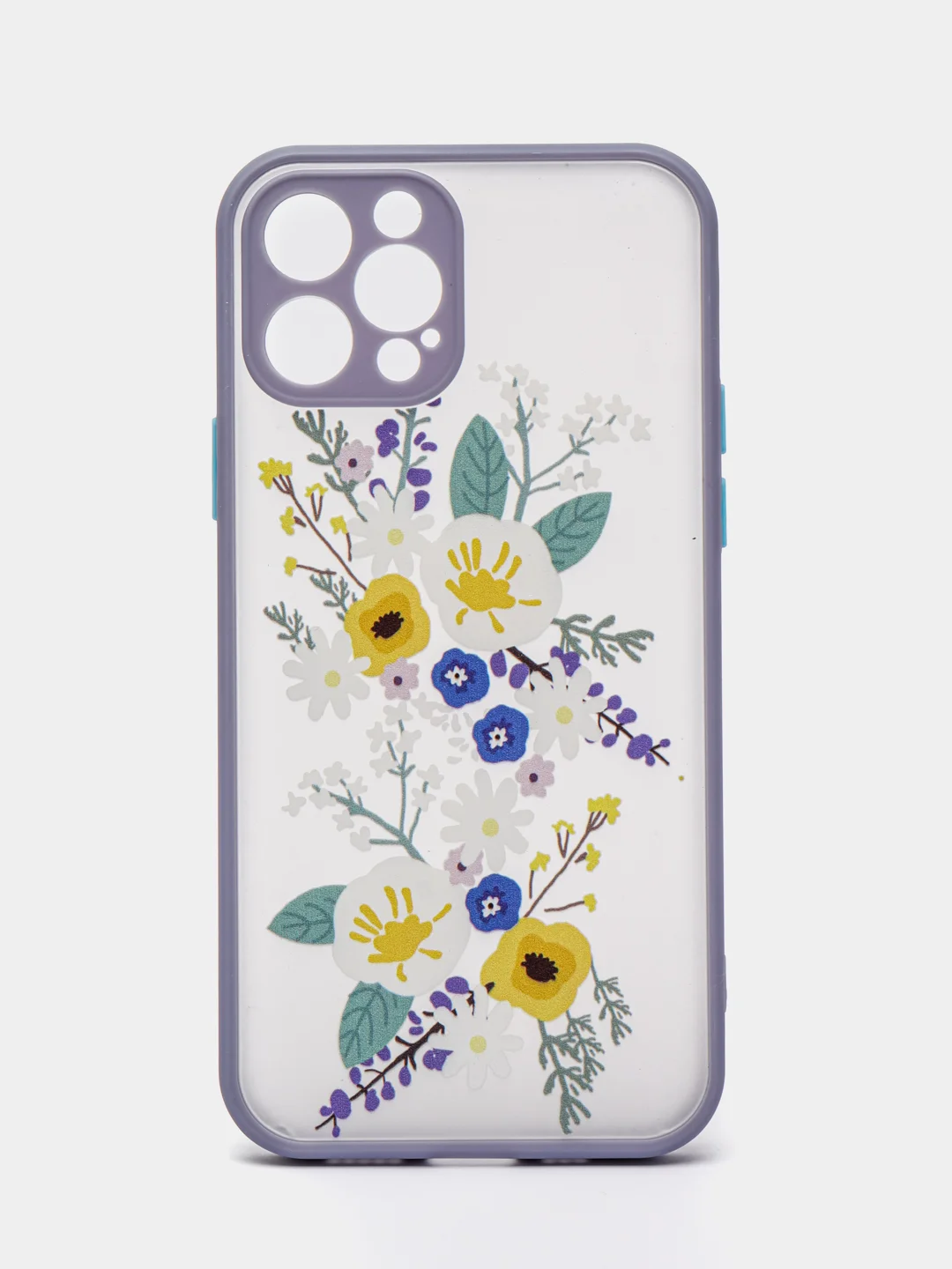 Бирюзовый чехол "Flowers" для iPhone, на айфон 7/8 11 12 Plus XS XR X Pro